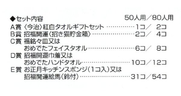 招福おめでたグッズ抽選会 50人用｜当て物景品セット－玩具・雑貨の