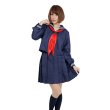 画像1: 大人用　コスプレ　セーラー服　紺　スカーフ3色セット (1)