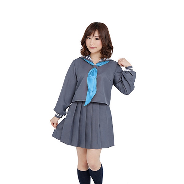 大人用　コスプレ　セーラー服　グレー　スカーフ3色セット